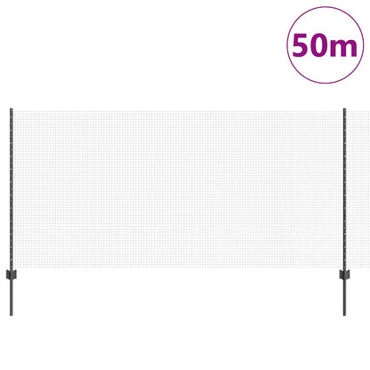 vidaXL Zaun mit Pfosten Grau 1,2 x 50 m Stahl und PVC