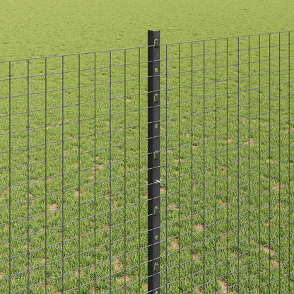 vidaXL Zaun mit Pfosten Grau 1,4 x 50 m Stahl und PVC