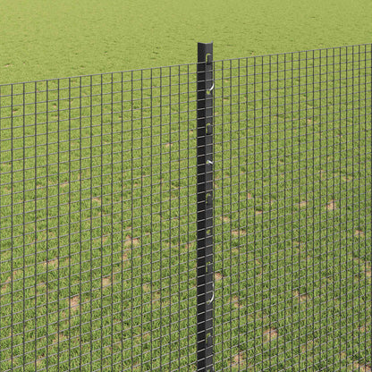 vidaXL Zaun mit Pfosten Grau 1,5 x 50 m Stahl und PVC