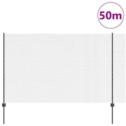 vidaXL Zaun mit Pfosten Grau 1,5 x 50 m Stahl und PVC