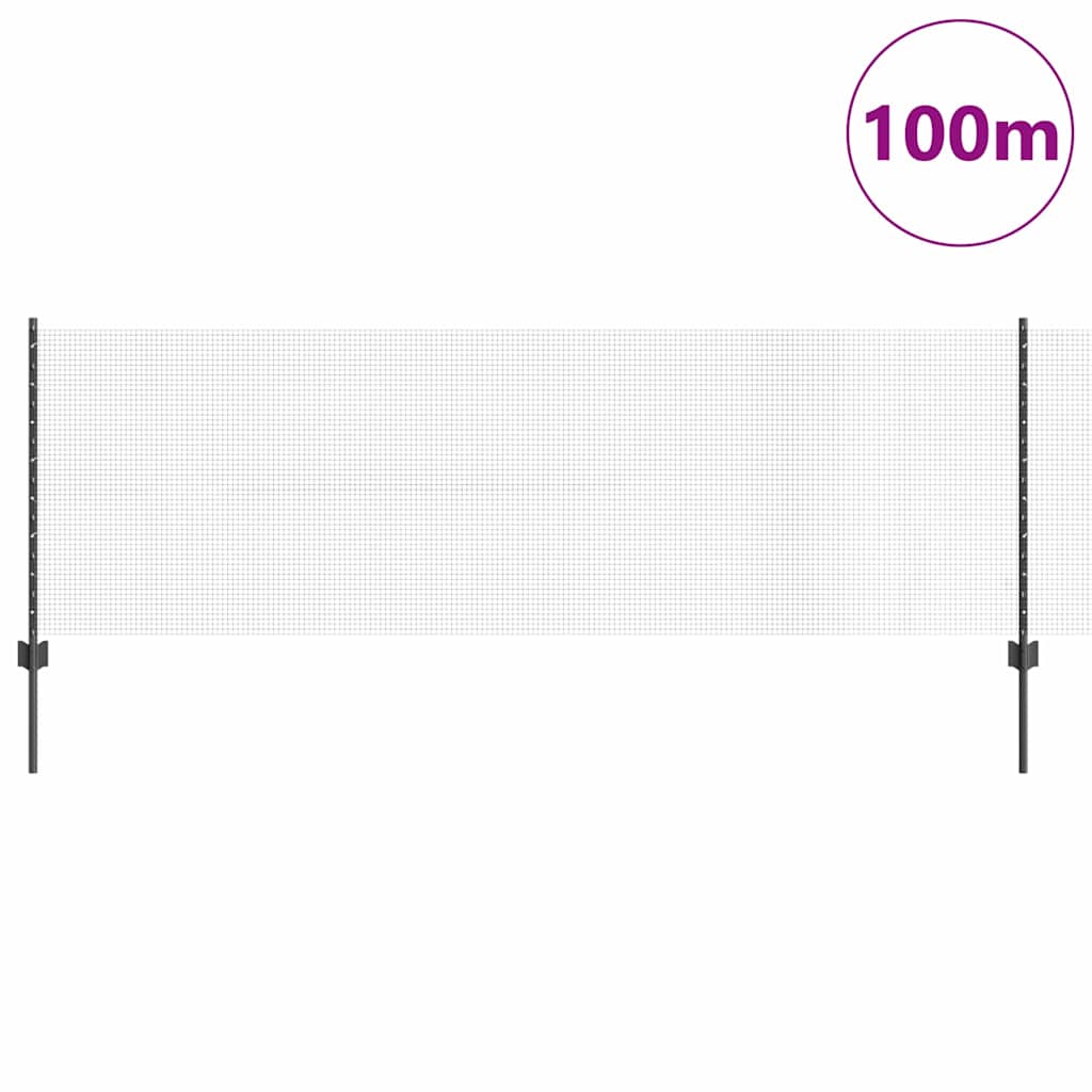 vidaXL Clôture avec poteaux Gris 0,8 x 100 m Acier et PVC