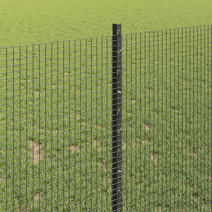vidaXL Zaun mit Pfosten Grau 1 x 100 m Stahl und PVC