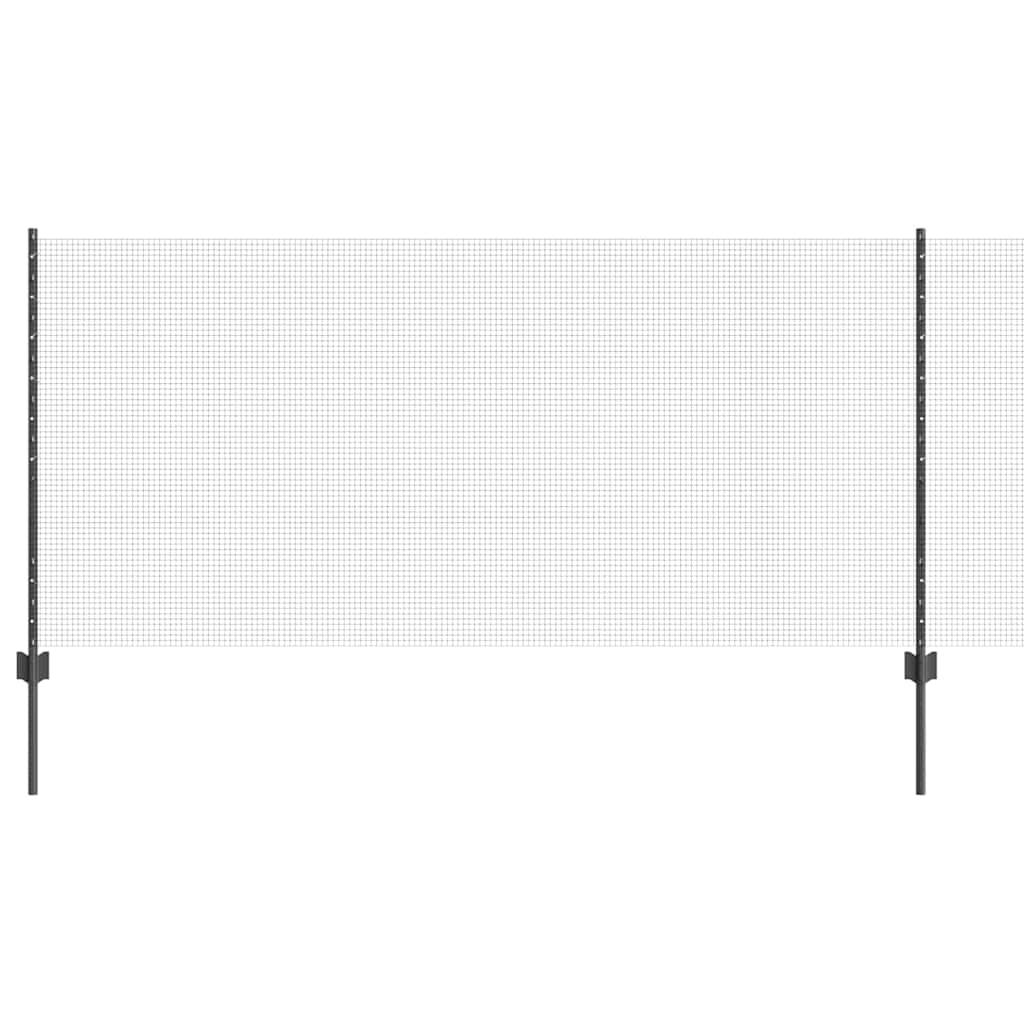 vidaXL Zaun mit Pfosten Grau 1 x 100 m Stahl und PVC