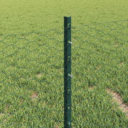 vidaXL Clôture avec poteaux vert 0,4 x 10 m acier et PVC