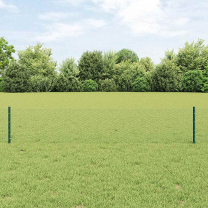 vidaXL Clôture avec poteaux vert 0,4 x 10 m acier et PVC