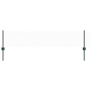 vidaXL Zaun mit Pfosten Grün 0,4 x 10 m Stahl und PVC