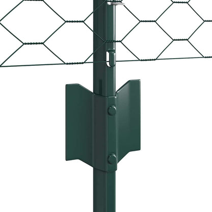 vidaXL Zaun mit Pfosten Grün 0,4 x 10 m Stahl und PVC