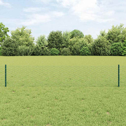vidaXL Zaun mit Pfosten Grün 0,4 x 10 m Stahl und PVC