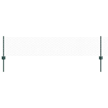 vidaXL Zaun mit Pfosten Grün 0,4 x 10 m Stahl und PVC