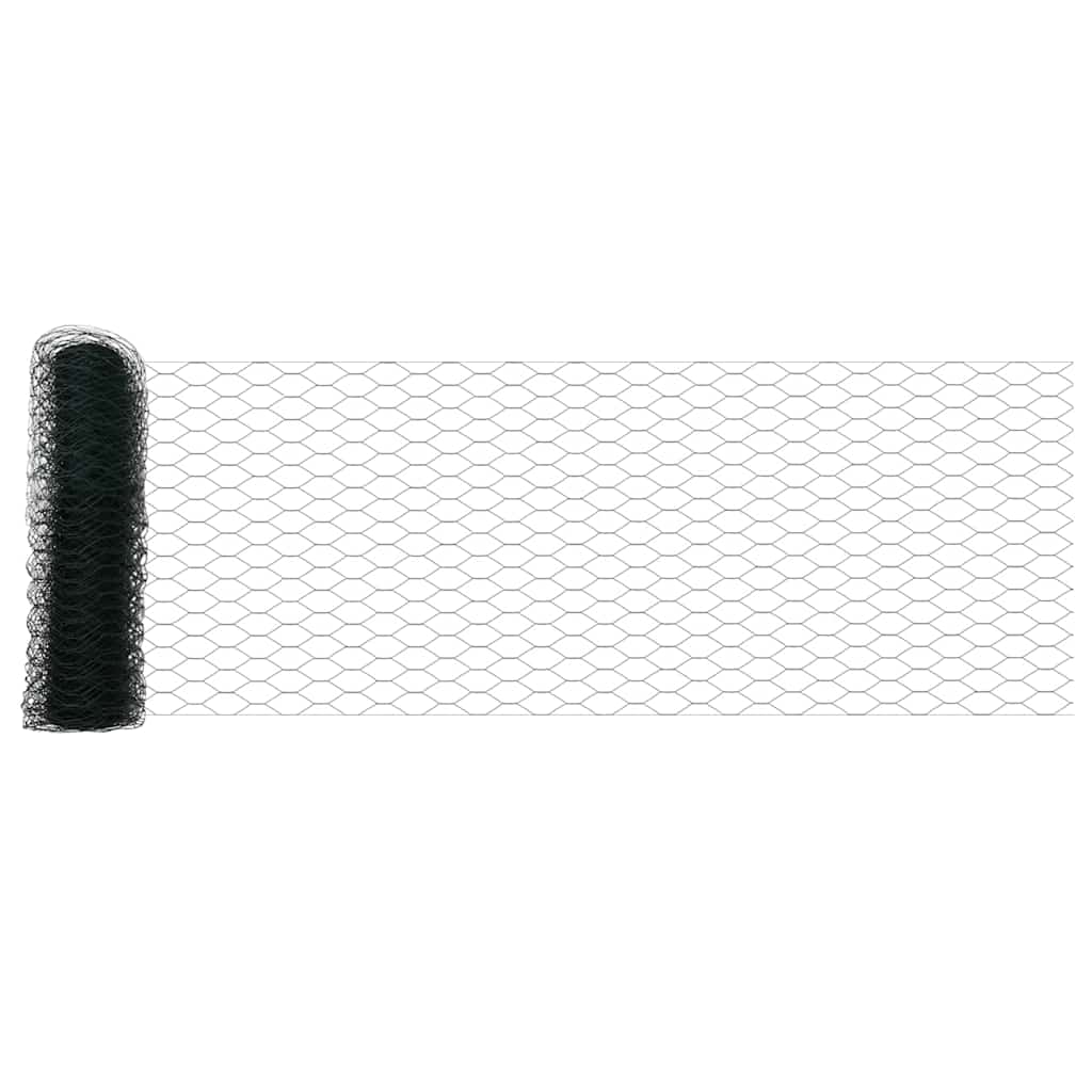 vidaXL Zaun mit Pfosten Grün 0,4 x 10 m Stahl und PVC
