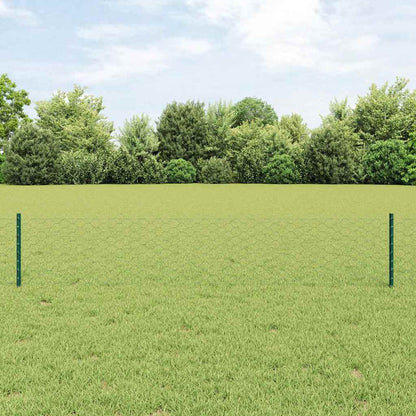 vidaXL Clôture avec poteaux vert 0,4 x 10 m en acier et PVC