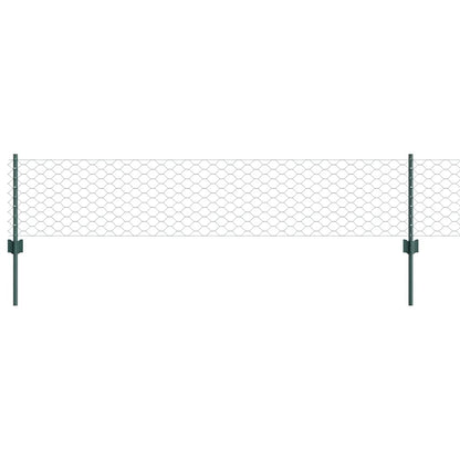 vidaXL Clôture avec poteaux vert 0,4 x 10 m en acier et PVC