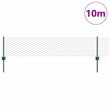 vidaXL Clôture avec poteaux vert 0,4 x 10 m en acier et PVC