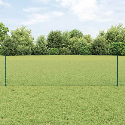 vidaXL Zaun mit Pfosten Grün 0,5 x 10 m Stahl und PVC