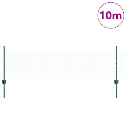 vidaXL Clôture avec poteaux vert 0,5 x 10 m acier et PVC