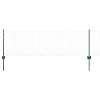 vidaXL Zaun mit Pfosten Grün 0,6 x 10 m Stahl und PVC