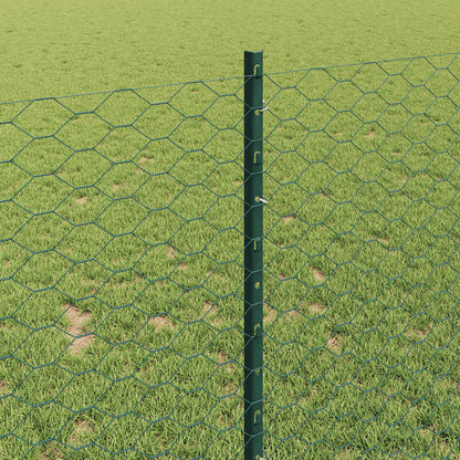 vidaXL Zaun mit Pfosten Grün 1 x 10 m Stahl und PVC