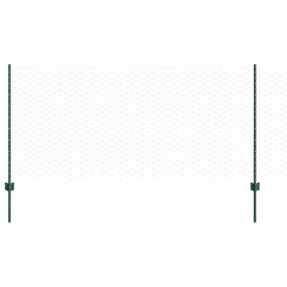 vidaXL Zaun mit Pfosten Grün 1 x 10 m Stahl und PVC