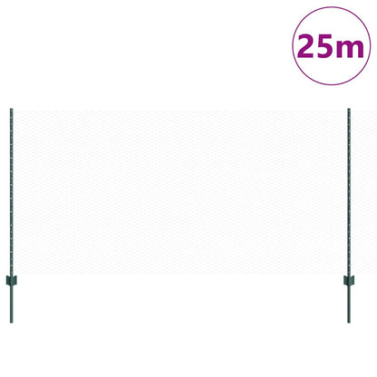 Zaun mit Pfosten Grün 1,2 x 10 m Stahl und PVC