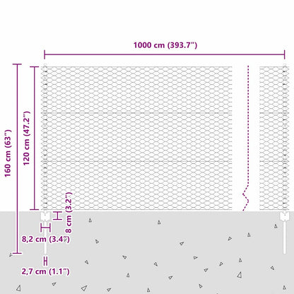 vidaXL Clôture avec poteaux vert 1,2 x 10 m acier et PVC