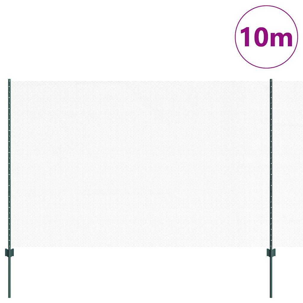 vidaXL Clôture avec poteaux vert 1,5 x 10 m acier et PVC