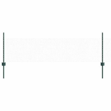 vidaXL Zaun mit Pfosten Grün 0,5 x 25 m Stahl