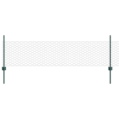 vidaXL Zaun mit Pfosten Grün 0,5 x 25 m Stahl