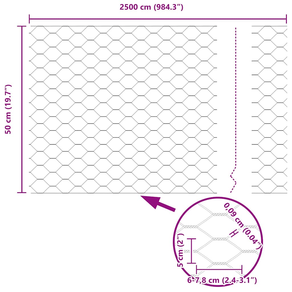 vidaXL Zaun mit Pfosten Grün 0,5 x 25 m Stahl