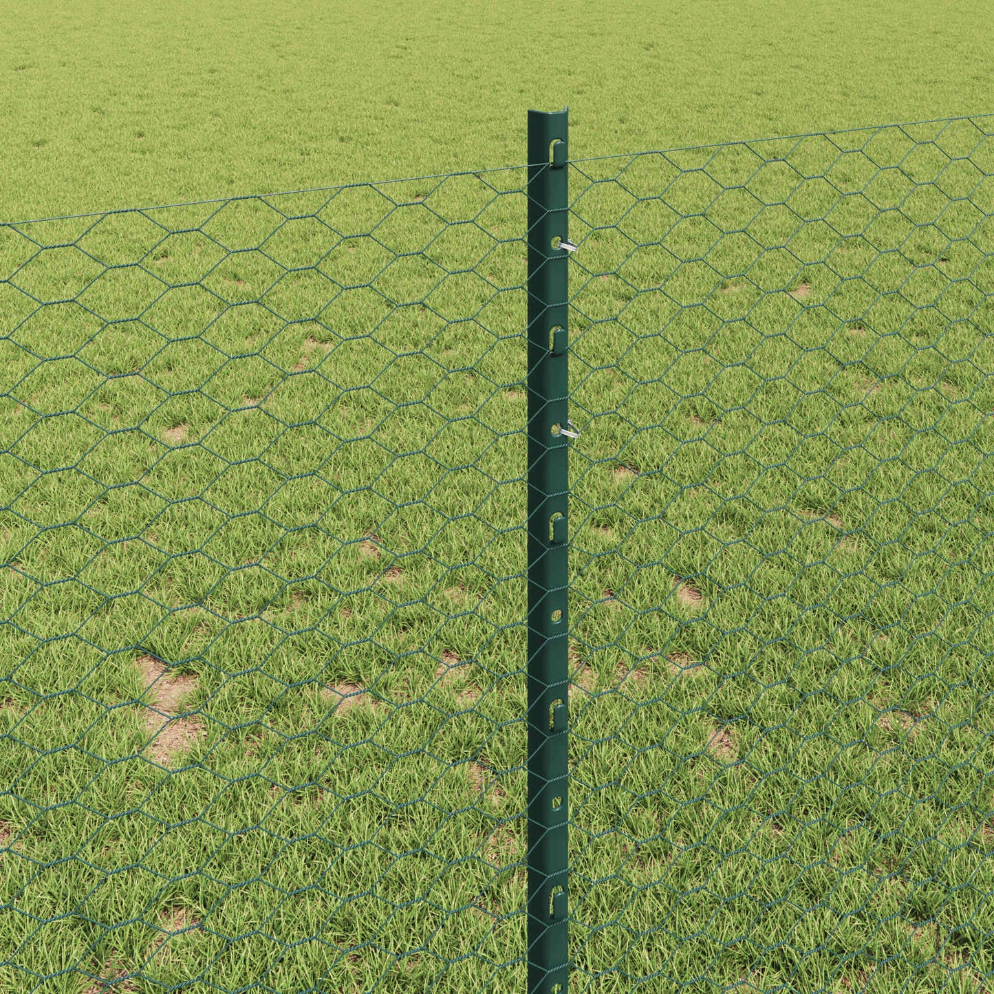 vidaXL Zaun mit Pfosten Grün 1 x 25 m Stahl