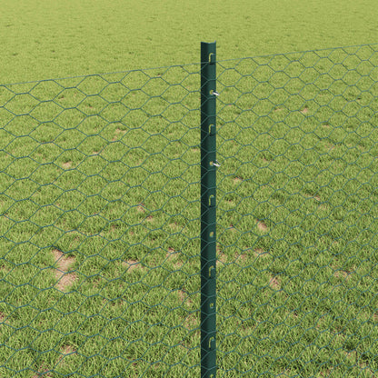 vidaXL Zaun mit Pfosten Grün 1 x 25 m Stahl