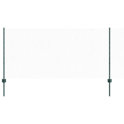 vidaXL Zaun mit Pfosten Grün 1 x 25 m Stahl