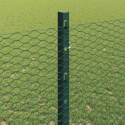 vidaXL Zaun mit Pfosten Grün 1,2 x 25 m Stahl