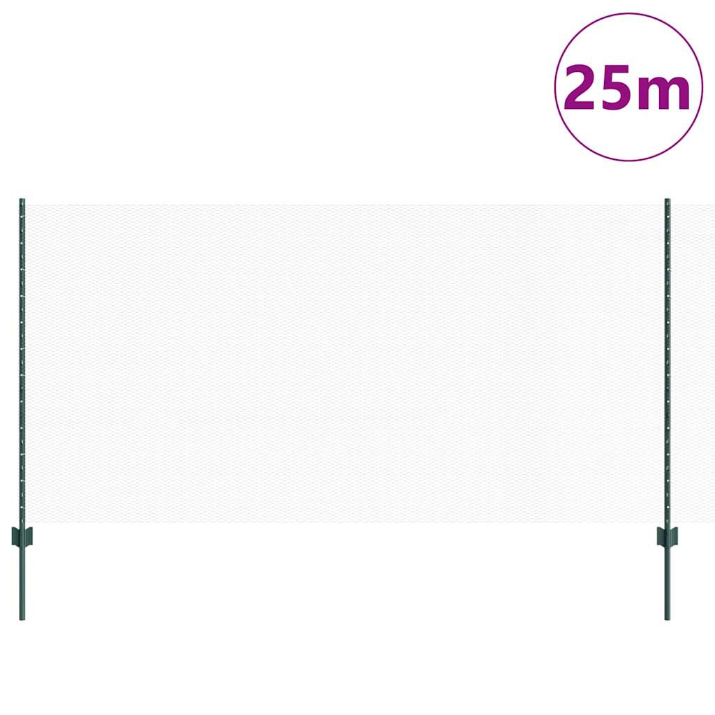 vidaXL Zaun mit Pfosten Grün 1,2 x 25 m Stahl