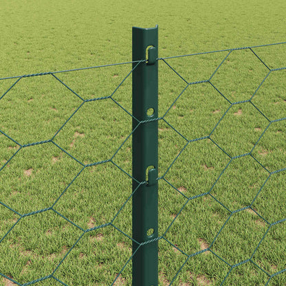vidaXL Clôture avec poteaux vert 1,2 x 25 m acier