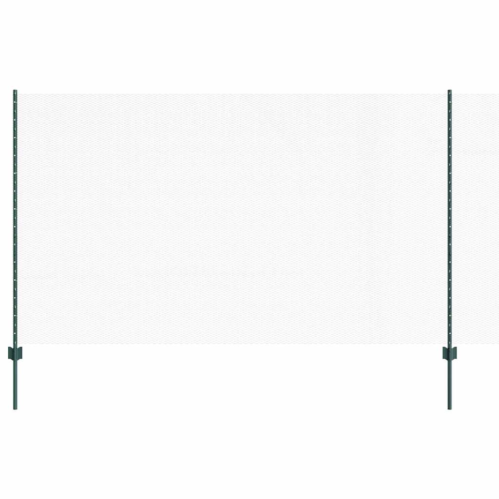 Zaun mit Pfosten Grün 1,4 x 25 m Stahl und PVC