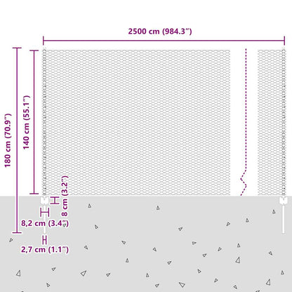 vidaXL Zaun mit Pfosten Grün 1,4 x 25 m Stahl