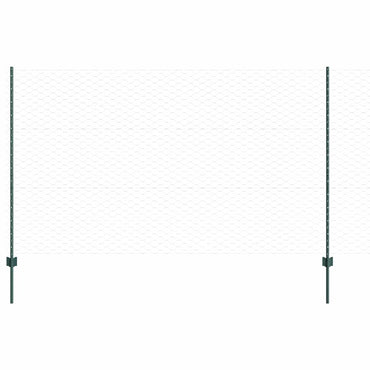 vidaXL Zaun mit Pfosten Grün 1,4 x 25 m Stahl