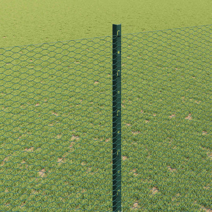 vidaXL Zaun mit Pfosten Grün 1.6 x 25 m Stahl und PVC