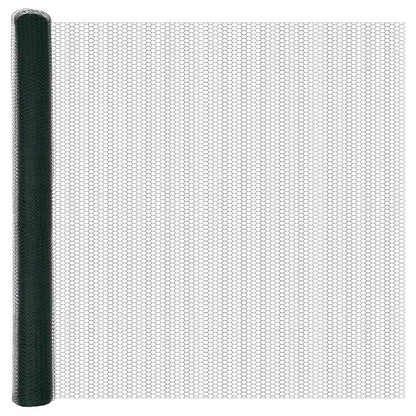 vidaXL Zaun mit Pfosten Grün 1.6 x 25 m Stahl und PVC