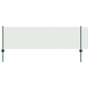 vidaXL Zaun mit Pfosten Grün 0,6 x 50 m Stahl und PVC