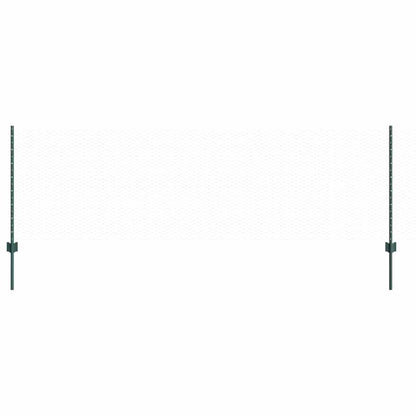 vidaXL Zaun mit Pfosten Grün 0,8 x 50 m Stahl und PVC
