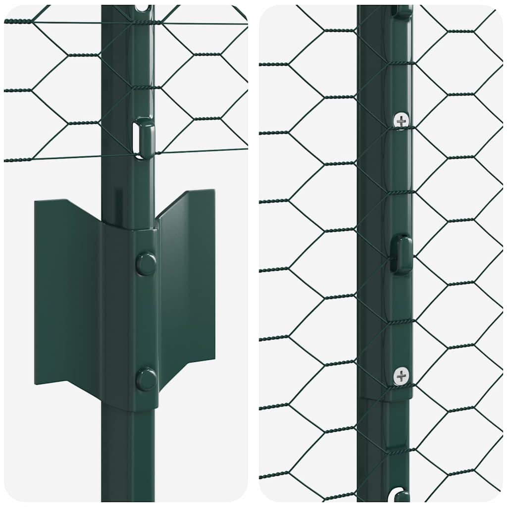 vidaXL Clôture avec poteaux vert 1 x 50 m acier et PVC