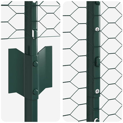 vidaXL Clôture avec poteaux vert 1 x 50 m acier et PVC