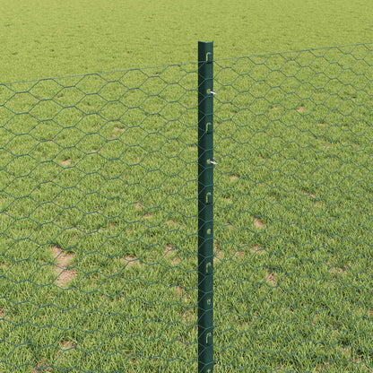 vidaXL Clôture avec poteaux vert 1 x 50 m acier et PVC