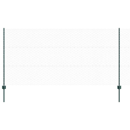 vidaXL Zaun mit Pfosten Grün 1,2 x 50 m Stahl und PVC