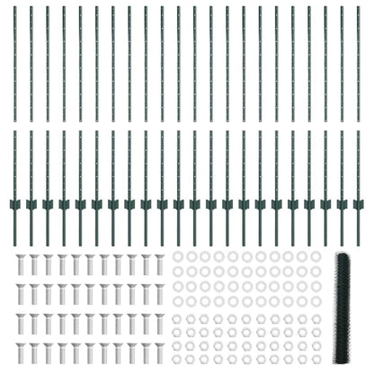 Zaun mit Pfosten Grün 1,2 x 50 m Stahl und PVC