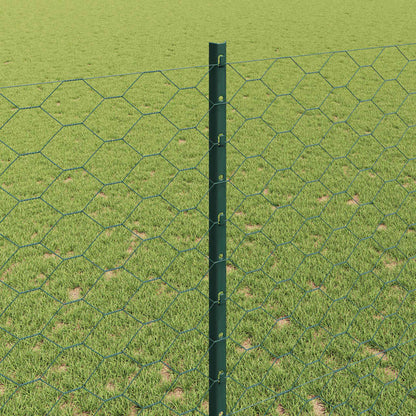 vidaXL Zaun mit Pfosten Grün 1,4 x 50 m Stahl und PVC