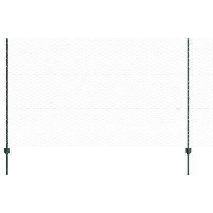 vidaXL Zaun mit Pfosten Grün 1,4 x 50 m Stahl und PVC