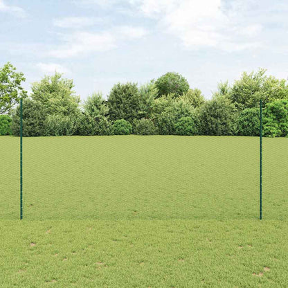 Zaun mit Pfosten Grün 1,5 x 50 m Stahl und PVC