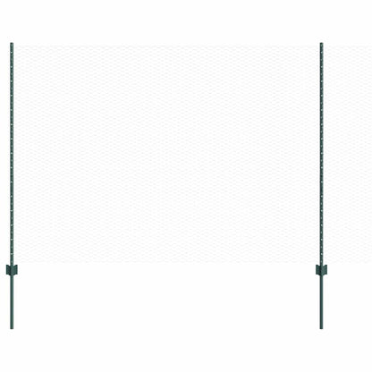 Zaun mit Pfosten Grün 1,5 x 50 m Stahl und PVC